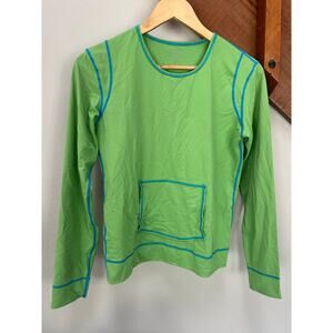 Athleta Summer Shade Rash Guard Green Long Sleeve UPF SwimTop active Beachy